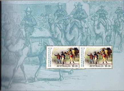 Australia-2010-Burke-Wills-explorers-150-years-2-x-1-2-dollar-Multi-P13-86-x-14-6-Prestige-booklet-block-of-two