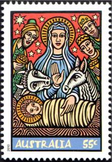 Australia-2010-Christmas-2010-55-cent-Multi-P14-6-x-13-86-Madonna-and-Child