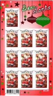 Australia-2010-Dear-Santa-2010-10-x-55-cent-Multi-PDie-cut-Red-sheet-with-Santa-writing-wish-list-SG