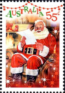 Australia-2010-Dear-Santa-2010-55-cent-Multi-P-Santa-reading-wish-list