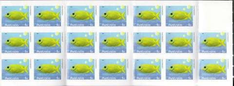 Australia-2010-Fishes-of-the-Reef-Part-I-4-x-60-cent-Multi-Pdie-cut-Booklet-of-20-x-5c-design-5527-Booklets-not-shown-here-include-10-x-60-cent-and-20-x-60-cent