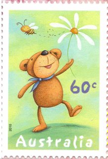 Australia-2010-For-Special-Occasions-60-cent-Multi-P14-6-x-13-86-Teddy-bear-with-daisy-SG3454