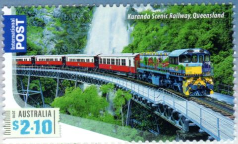 Australia-2010-Great-Australian-Railway-Journeys-2-1-dollar-Multi-P13-86-x-14-6-Kuranda-Scenic-railway