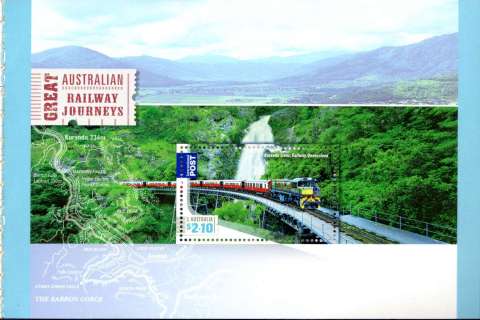 Australia-2010-Great-Australian-Railway-Journeys-2-1-dollar-Multi-P13-86-x-14-6-One-pane-only-shown-here-Unique-arrangements-of-mixed-blocks-of-4-stamps