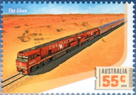 Australia-2010-Great-Australian-Railway-Journeys-55-cent-Multi-P13-86-x-14-6-The-Ghan