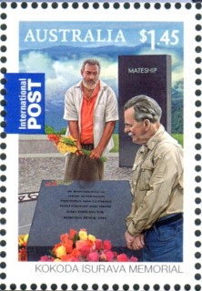 Australia-2010-Kokoda-Joint-Issue-with-Papua-New-Guinea-1-45-dollar-Multi-P13-86-x-14-6-Kokoda-Isurava-Memorial-location