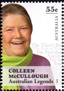 Australia-2010-Legends-2010-Authors-legends-series-fourteen-55-cent-Multi-P13-86-x-14-6-Portrait-colour-Colleen-McCullough-SG3332