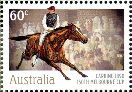 Australia-2010-Melbourne-Cup-number-150-60-cent-Multi-P13-86-x-14-6-Horse-Carbine-1890-SG3511