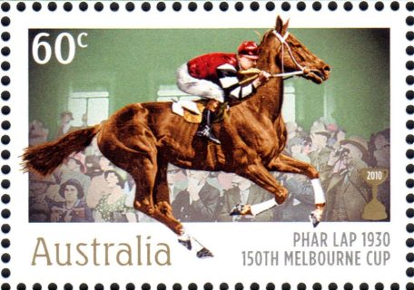 Australia-2010-Melbourne-Cup-number-150-60-cent-Multi-P13-86-x-14-6-Horse-Phar-Lap-1930-SG3512