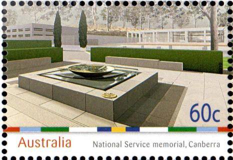 Australia-2010-National-Service-Memorial-Canberra-60-cent-Multi-P13-86-x-14-6-View-of-National-Service-memorial-Canberra