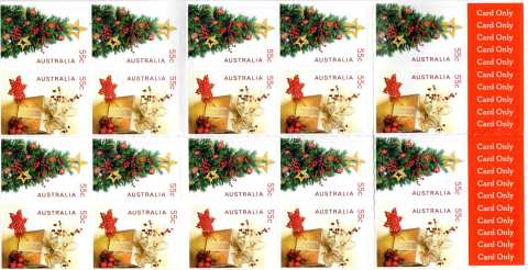 Australia-2011-Christmas-2011-20-x-55-cent-Multi-PDie-cut-Design-5735-and-5736-alternating-55c-SG