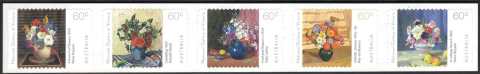 Australia-2011-Gallery-Series-NGV-Flowers-Art-5-x-60-cent-Multi-PDie-Cut-As-used-in-booklet-of-10-and-roll-of-100