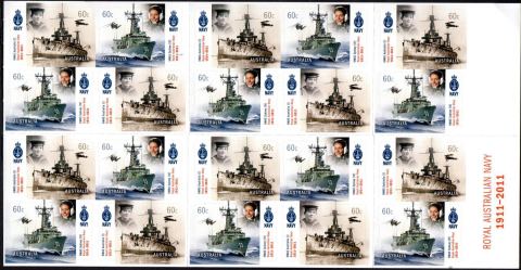 Australia-2011-Royal-Australian-Navy-1911-2011-20-x-60-cent-Multi-PDie-cut-Twenty-stamps