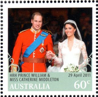 Australia-2011-Royal-Wedding-II-Capturing-the-Moment-60-cent-Multi-P13-86-x-14-6-The-couple-in-bridal-outfit-on-balcony-of-Buckingham-Palace