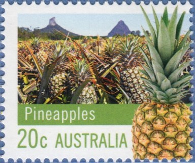 Australia-2012-Farming-Australia-20-cent-Multi-P14-x-14-Pineapples-One-large-at-front-right