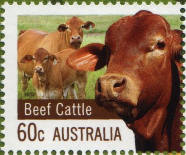 Australia-2012-Farming-Australia-60-cent-Multi-P14-4-x-14-Beef-cattle