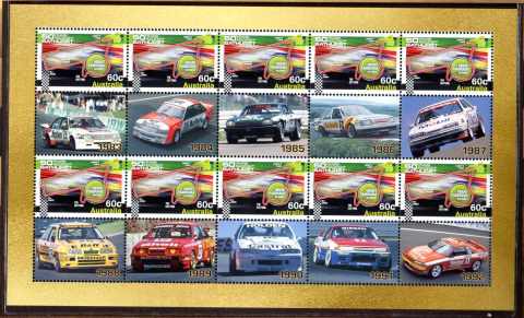 Australia-2012-Fifty-years-of-car-racing-at-Bathurst-20-x-60-cent-Multi-P13-86-x-14-6-An-uncommon-product-added-to-the-customary-range-of-a-new-issue-Sheet-2-of-3-parts-by-year