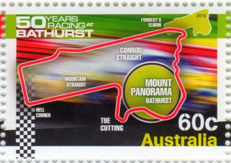 Australia-2012-Fifty-years-of-car-racing-at-Bathurst-60-cent-Multi-P13-86-x-14-6-Mt-Panorama-Track