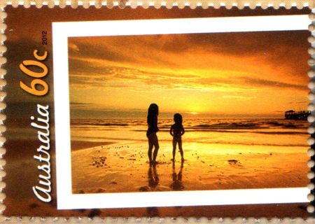 Australia-2012-Living-Australian-Series-Two-60-cent-Multi-P13-86-x-14-6-Little-wonders-2-children-standing-on-dusk-beach-SG3810