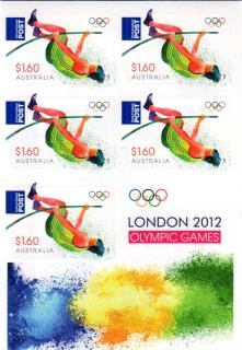 Australia-2012-London-2012-Olympic-Games-8-dollar-Multi-PDie-cut-This-booklet-has-the-pole-vaulter-master-number-5846-Peel-n-stick-Also