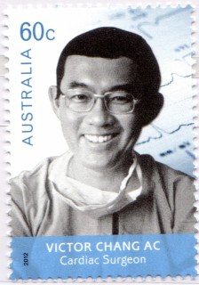 Australia-2012-Medical-Doctors-60-cent-Greyscale-with-blue-P14-6-x-13-86-Dr-Victor-Chang-AC-1936-1991