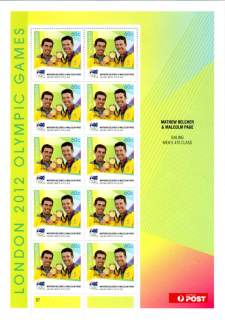 Australia-2012-Olympic-Games-London-2012-Aust-Gold-medallists-10-x-60-cent-Multi-P13-86-x-14-6-Mathew-Belcher