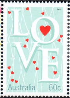 Australia-2012-Precious-Moments-60-cent-Multi-P14-6-x-13-86-Word-LOVE-in-blue-with-red-hearts-SG3689