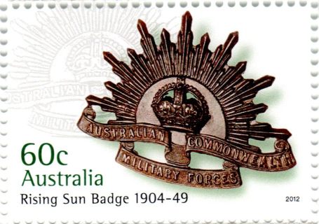 Australia-2012-Rising-Sun-Badge-60-cent-Multi-P14-6-x-13-86-General-Service-military-badge-1904-49-SG3771