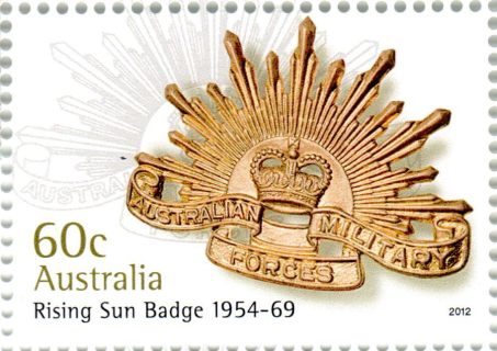 Australia-2012-Rising-Sun-Badge-60-cent-Multi-P14-6-x-13-86-General-Service-military-badge-1954-69-SG3772