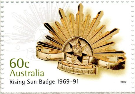 Australia-2012-Rising-Sun-Badge-60-cent-Multi-P14-6-x-13-86-General-Service-military-badge-1969-91-SG3773