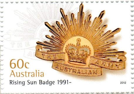 Australia-2012-Rising-Sun-Badge-60-cent-Multi-P14-6-x-13-86-General-Service-military-badge-1991-SG3774