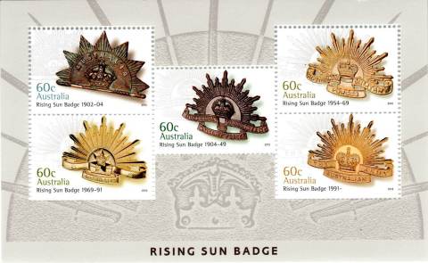 Australia-2012-Rising-Sun-Badge-60-cent-Multi-P14-6-x-13-86-Has-all-5-designs-5812-16-incl-SGMS3775