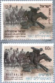 Australia-2013-Australia-Israel-Joint-Issue-60-cent-Multi-P14-6-x-13-86-Battle-of-Bersheeba-remembrance-An-Isreali-stamp-matches-each-Australian-stamp-SG3985