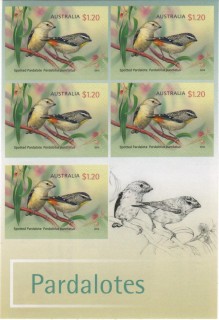 Australia-2013-Australian-Birds-Series-IV-Pardalotes-6-dollar-Multi-PDie-cut-5-stamps-of-1-20-design-5990-SG3997