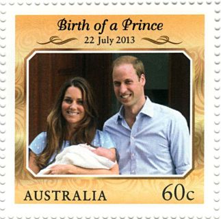 Australia-2013-Birth-of-a-Prince-Prince-George-born-60-cent-Multi-P-Princes-William-George-with-Princess-Kate-SG4027