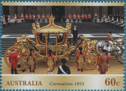 Australia-2013-Diamond-Jubilee-Coronation-60-cent-Multi-P14-6-x-13-86-Gold-Coronation-coach-1953-SG3969