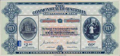 Australia-2013-First-Cwth-Bank-Notes-100-years-3-2-dollar-Shades-of-mid-blue