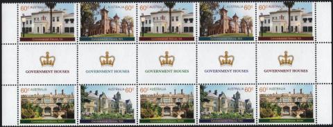 Australia-2013-Government-Houses-Historical-Architecture-10x60-cent-Multi-P14-6-x-13-86-Sth-Aust-NSW-three-times