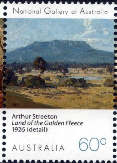 Australia-2013-National-Gallery-of-Australia-landscapes-60-cent-Multi-P14-6-x-13-86-Arthur-Streeton-artist-Land-of-the-Golden-Fleece-1926-SG3953