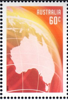 Australia-2013-Special-Occasions-Greetings-2015-60-cent-Multi-P14-6-x-13-86-White-map-of-Australia-on-red-globe