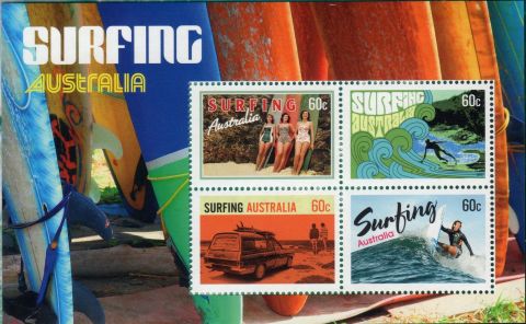 Australia-2013-Surfing-Australia-4-x-60-cent-Multi-P13-86-x-14-6-Four-60-c-stamps-5938-41-design