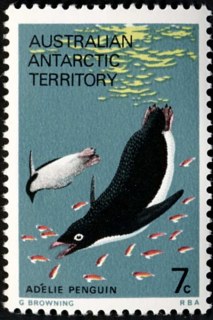 AAT-1973-Equipment-and-Surroundings-7-cent-Multi-P13-50-AAT-Adelie-penguin