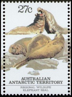 AAT-1983-Regional-Wildlife-27-cent-Multi-P14-50-AAT-Southern-Elephant-Seal