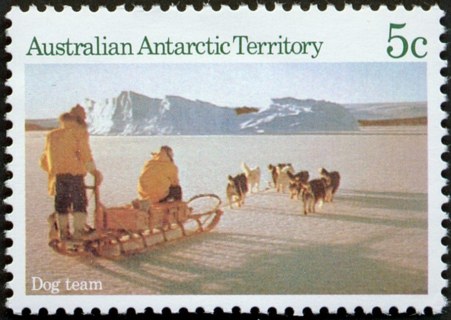 AAT-1984-Antarctic-Scenes-5-cent-Multi-P13-5-x-14-AAT-Dog-team-pulling-sled-SGA64