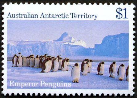 AAT-1985-Antarctic-Scenes-1-dollar-Multi-P13-5-x-14-AAT-Emperor-Penguins