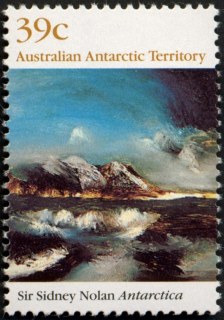 AAT-1989-Antarctic-Landscape-paintings-by-Sir-Sidney-Nolan-39-cent-Multi-P14-x-13-5-AAT-Antarctica-SGA84