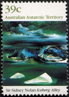 AAT-1989-Antarctic-Landscape-paintings-by-Sir-Sidney-Nolan-39-cent-Multi-P14-x-13-5-AAT-Iceberg-Alley-SGA85