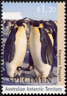 AAT-1992-Antarctic-Wildlife-1-2-dollar-Multi-P14-x-14-5-AAT-Emperor-penguins-with-chicks-SGA95S