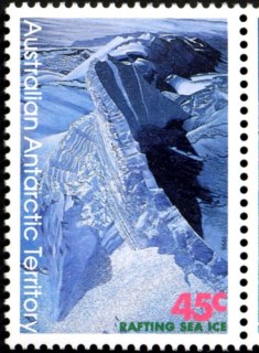 AAT-1996-Paintings-by-Christian-Clare-Robertson-45-cent-Multi-P14-5-x-14-AAT-Rafting-Sea-Ice-SGA113