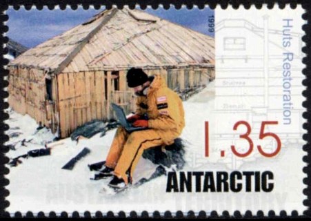 AAT-1999-Preservation-of-huts-used-in-Mawsons-Antarctic-Expedition-1-35-dollar-Multi-P13-86-x-14-6-AAT-Huts-restoration-1997-8-SGA129